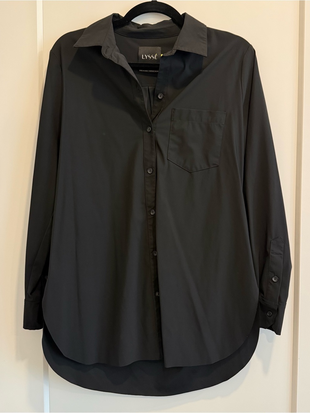 Lysse Parker Button Down Shirt Women’s Small Stretch Career Blouse Black